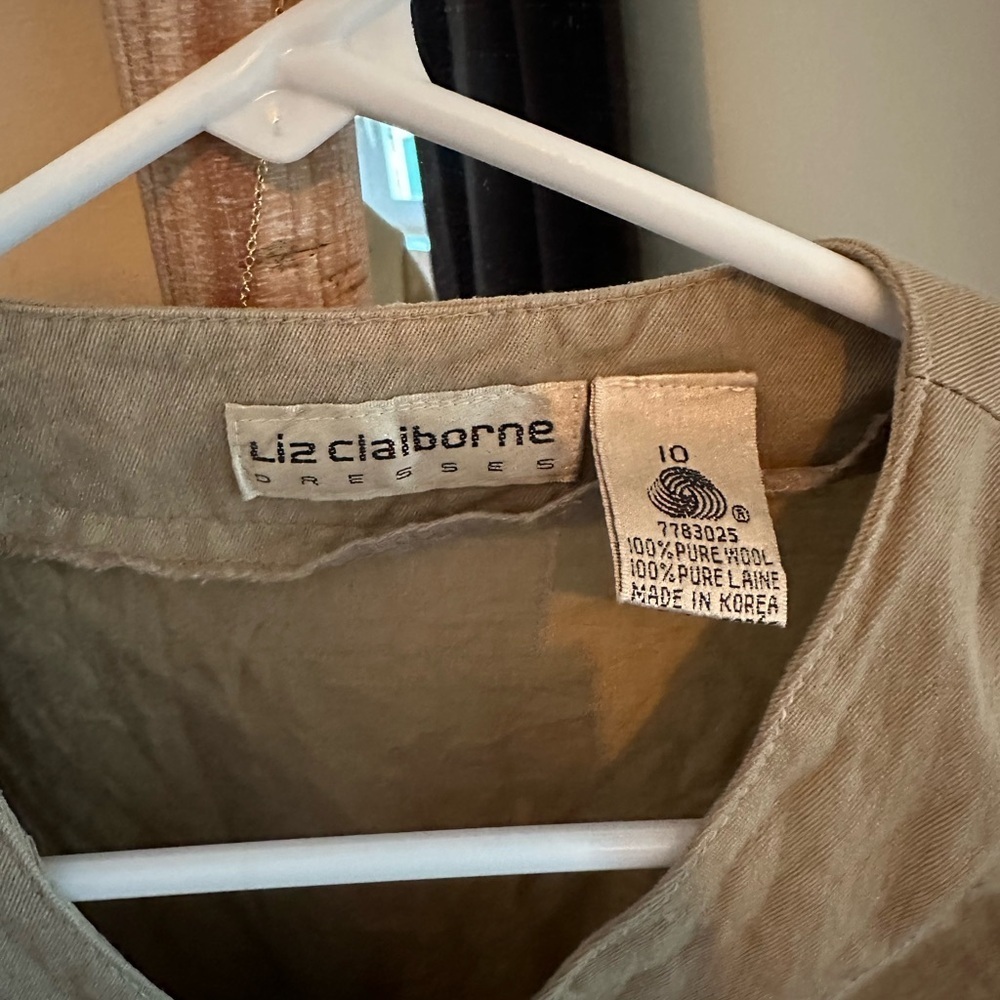 Liz Claiborne Vintage Wool Button-Front Women's Dress - Picture 3 of 3